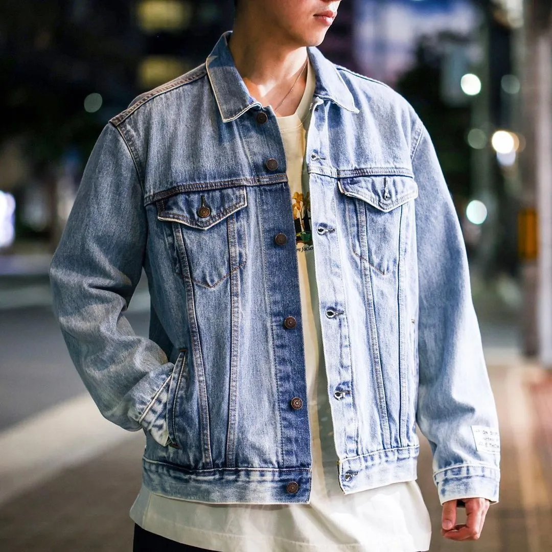 Gallery Dept. 22fw Vintage Andy Denim Jacket New embroidered logo washed distressed denim jacket blue S-XL